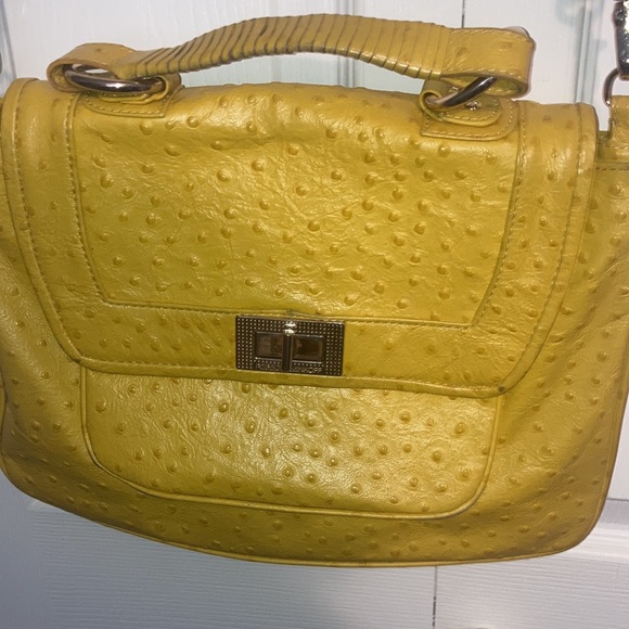 🔥 FLASH SALE 🔥- navy dust bag included Mustard yellow Rebecca minkoff purse - Picture 2 of 5